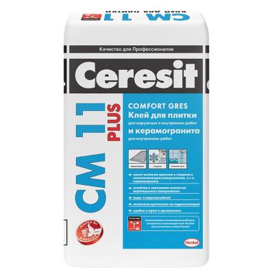 Клей для плитки Ceresit/Церезит CM 11 Plus 25 кг - купить клей для плитки Ceresit/Церезит CM 11 Plus 25 кг: цена, фото