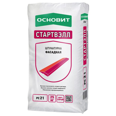 Штукатурка Основит Стартвэлл РС21 — цена, купить фасадную цементно-известковую штукатурку Cтартвэлл РС21 25 кг