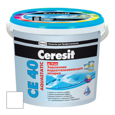Затирка цементная Ceresit CE 40 Aquastatic белая 2 кг - Купить вШопмат.