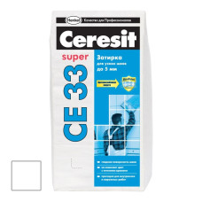Затирка цементная Ceresit CE 33 Super белая 5 кг Затирка цементная Ceresit CE 33 Super белая 5 кг