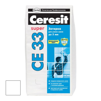 Затирка цементная Ceresit CE 33 Super белая 5 кг - купить в Москве по низкой цене