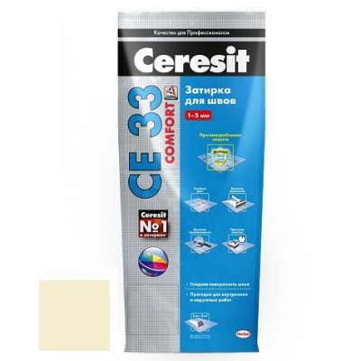 Затирка для узких швов Ceresit СЕ33 Comfort Натура 2 кг - Купить в Шопмат.