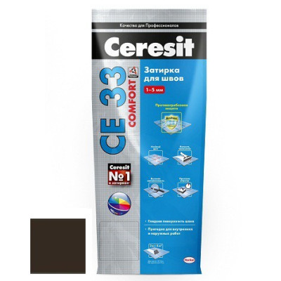 Затирка для узких швов Ceresit СЕ33 Comfort темно-коричневая 2 кг