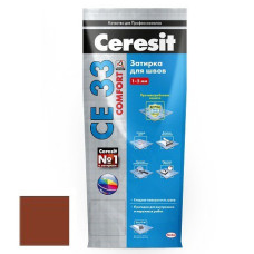 Затирка для узких швов Ceresit СЕ33 Comfort Кирпичная 2 кг Затирка для узких швов Ceresit СЕ33 Comfort Кирпичная 2 кг