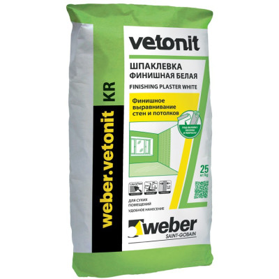 Weber-Vetonit KR, шпатлевка полимерная Вебер-Ветонит КР 20 кг - купить в Москве по низкой цене